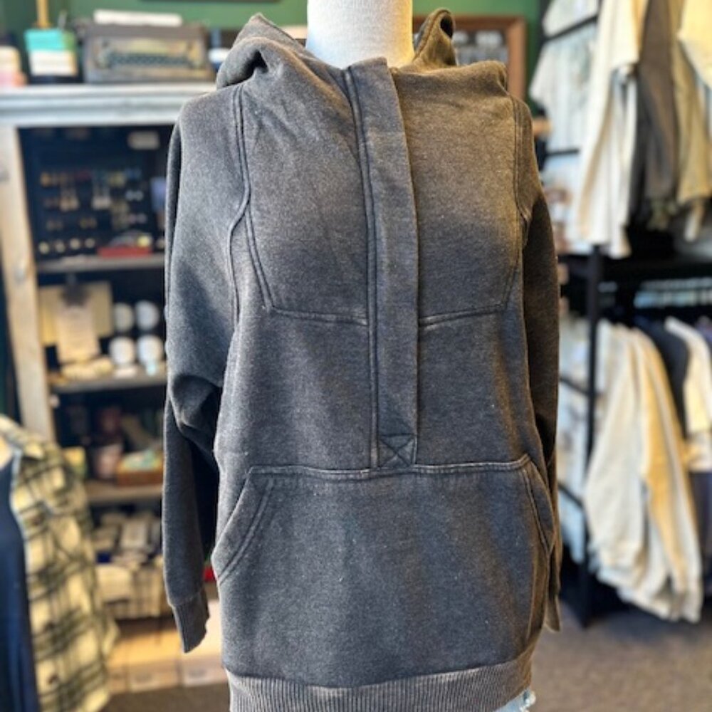 NWT Boutique Black Fleece Oversized 1/4 Zip Kangaroo Pocket Hoodie